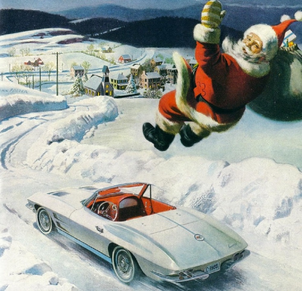 1968 Hertz Ad Santa Corvette