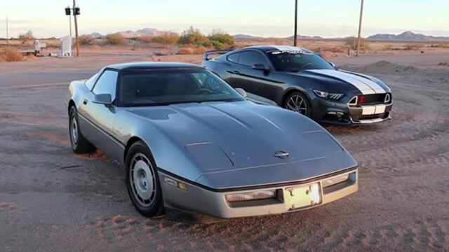 C4 Corvette vs Ford Mustang Drag Race