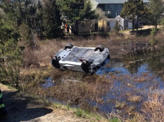 Wrecked C8 Corvette