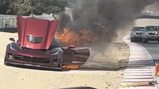 C7 Z06 Catches Fire at Track