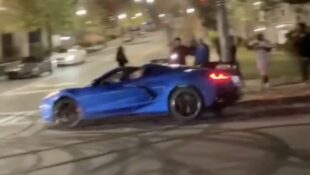 C8 Corvette Driver Hits Curb