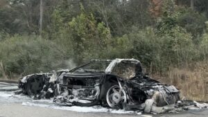 C4 Corvette Crash and Fire Leaves Poor Car Nearly Unrecognizable