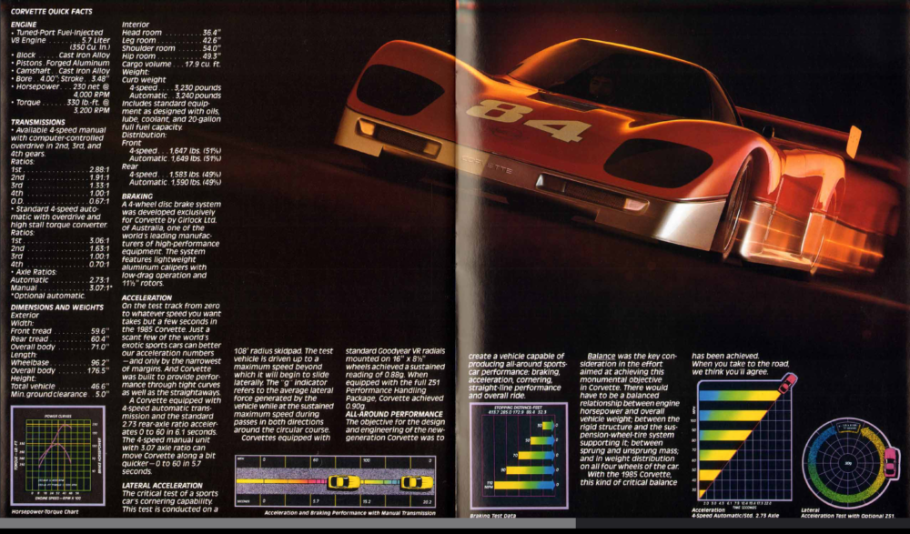 1985 Corvette brochure