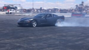 Black drift C6 Corvette at LS Fest West 2024