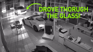 Thieves Smash Into Dealership with Stolen Car, Take Off With Corvette and Camaro